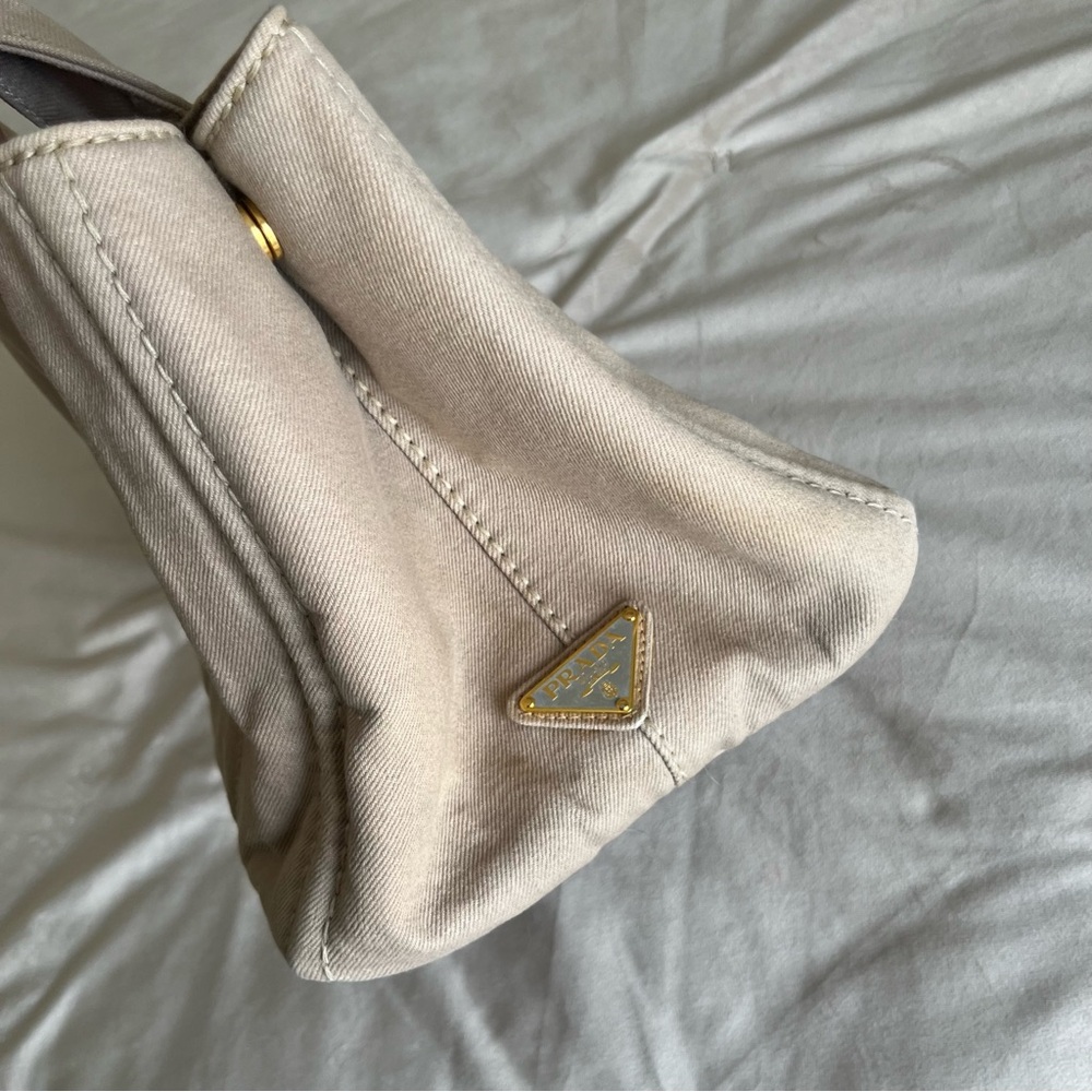 Prada Large Canapa Bag - Tan Canvas - computer /travel **Authentic - Picture 12 of 16